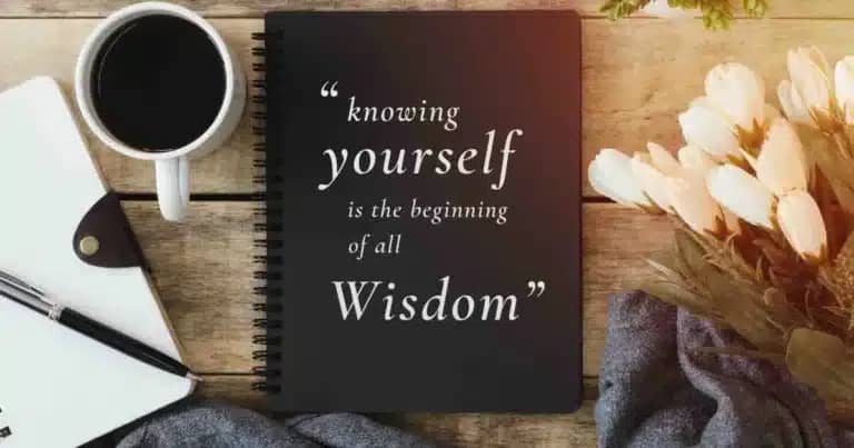 knowing yourself is the beginning of all wisdom engagigng social media captions | Easy Write Now